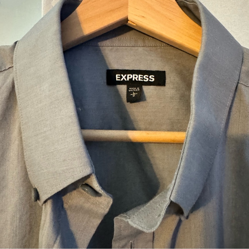Express grey button down